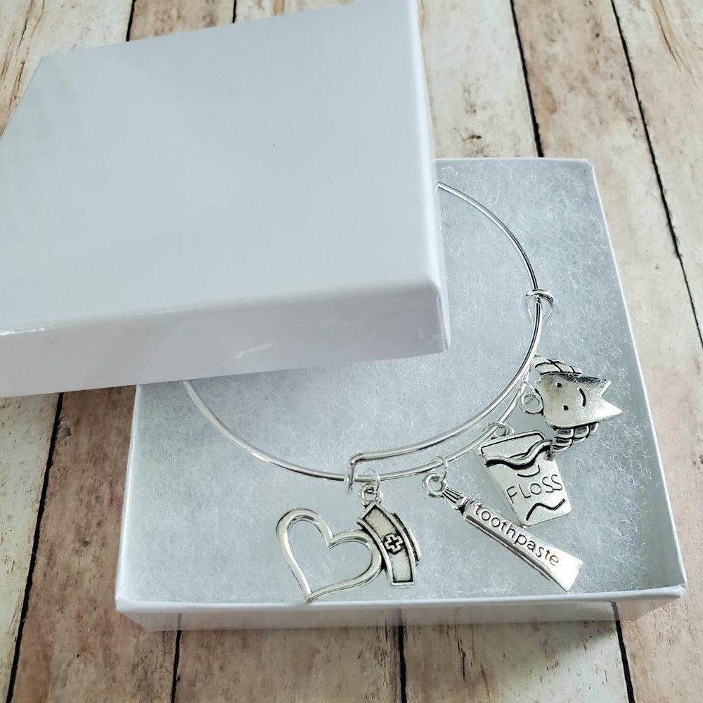 Dental Charm Bracelet, Tooth Jewelry, Dental Staff Gifts